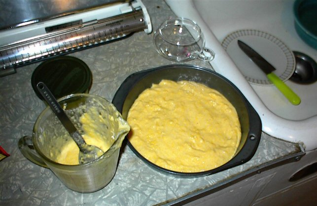 spread 3/4 into an 8 inch cakepan